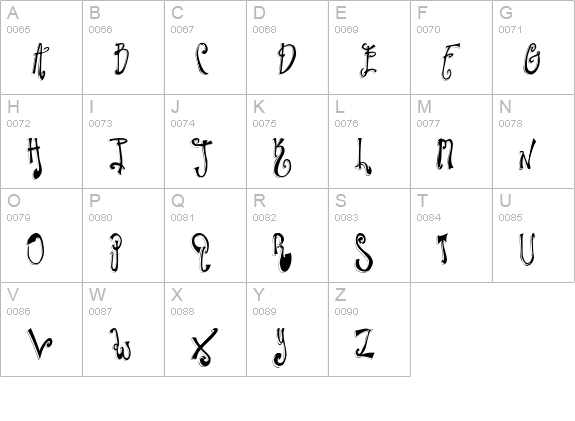 Twilight Express uppercase A-Z preview