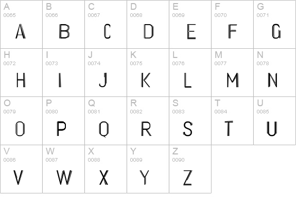 Twin Liner Font uppercase A-Z preview
