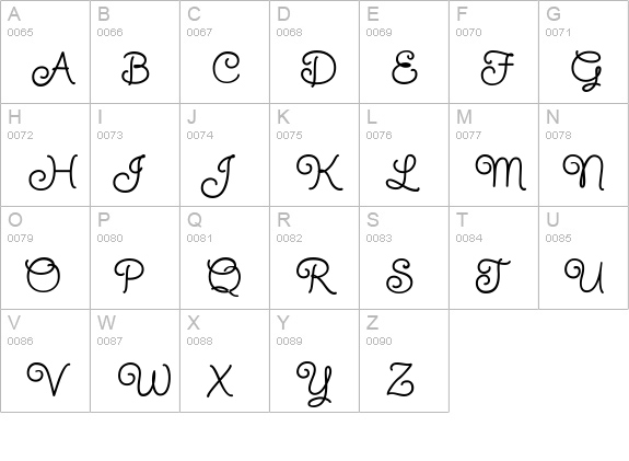 TwinkleStarROB uppercase A-Z preview