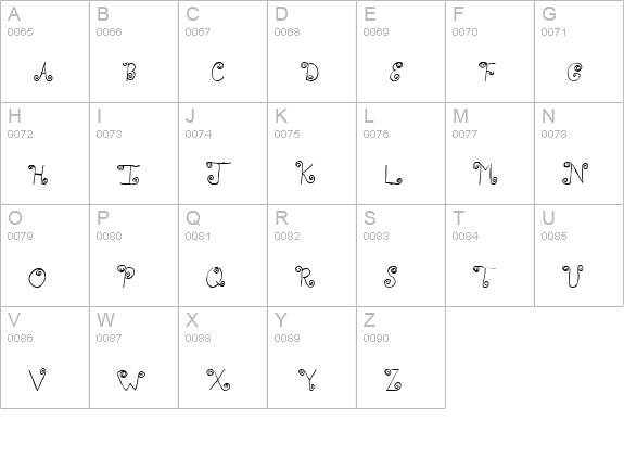 TWistED uppercase A-Z preview