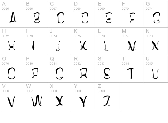 Twisterd uppercase A-Z preview