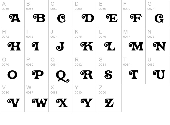 TwisterJF uppercase A-Z preview