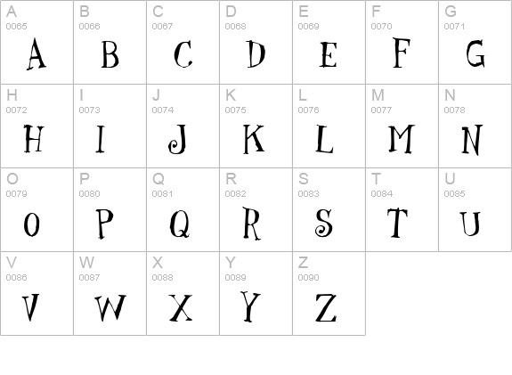 TwizotHmk uppercase A-Z preview