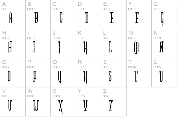 Two Gun Johann uppercase A-Z preview