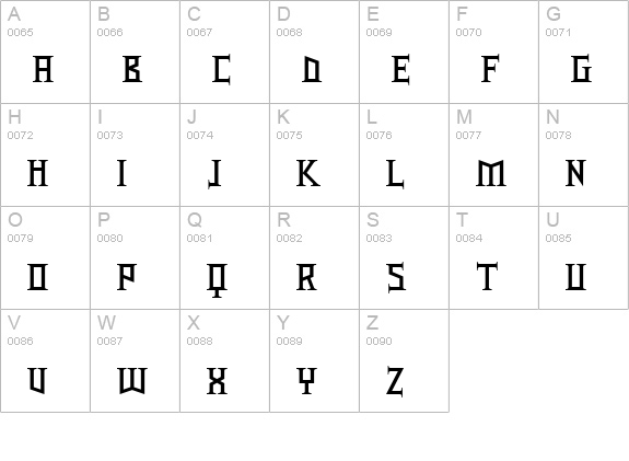 Type Knight uppercase A-Z preview