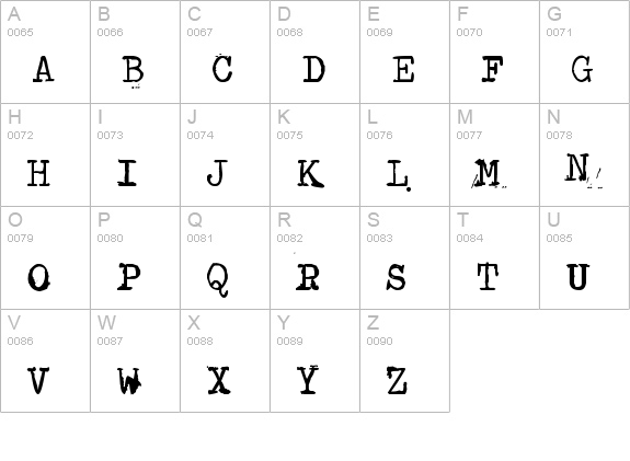 Type-Ra uppercase A-Z preview