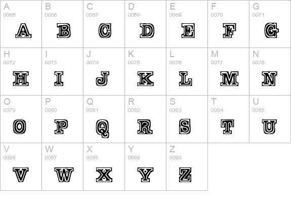 TypeBlock uppercase A-Z preview