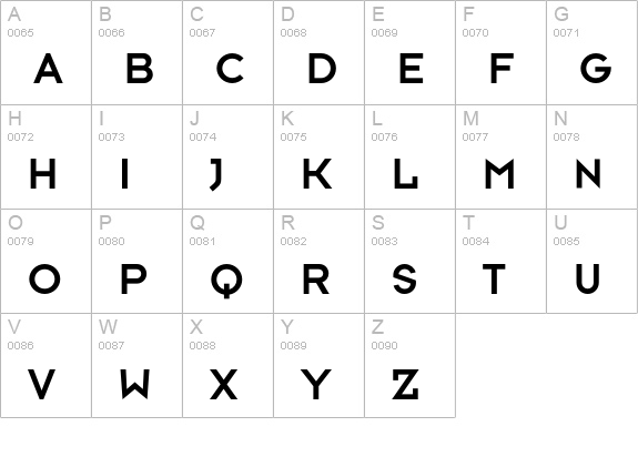 TypefaceSixPtFive uppercase A-Z preview