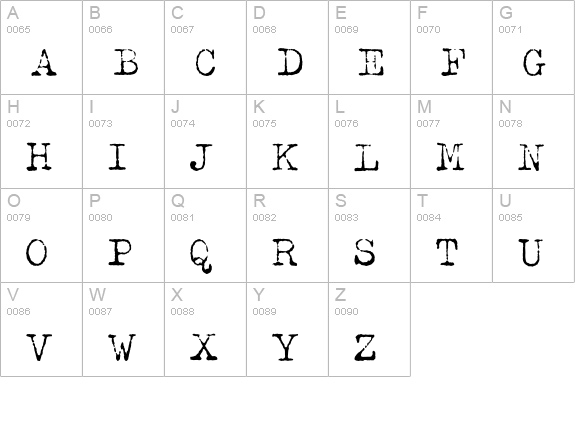 Typeka uppercase A-Z preview