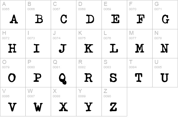 TypekaBoldA uppercase A-Z preview