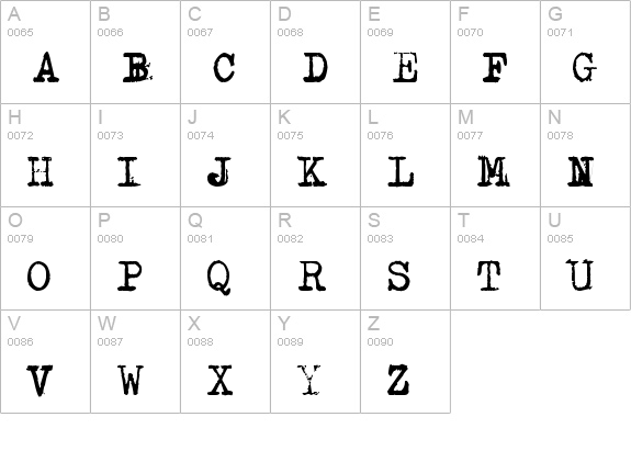 Typenoksidi uppercase A-Z preview
