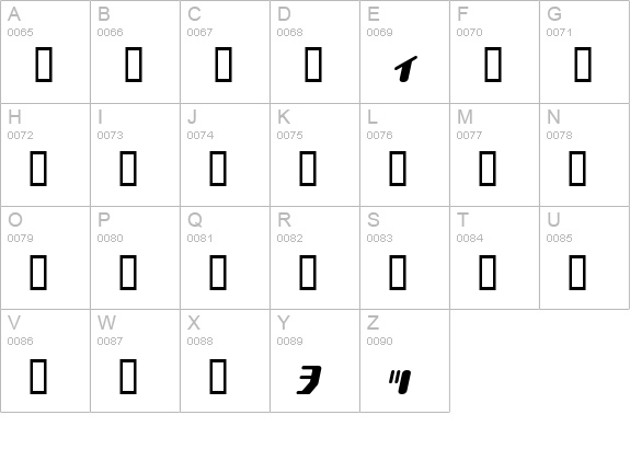 TYPEOUT2097 KAT Italic uppercase A-Z preview
