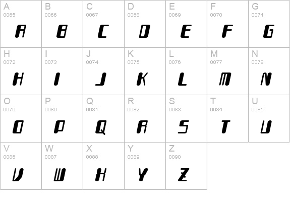 TYPEOUT2097ALP-Italic uppercase A-Z preview
