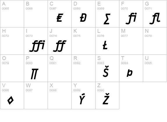 Typestar-BlackItalicExpert uppercase A-Z preview
