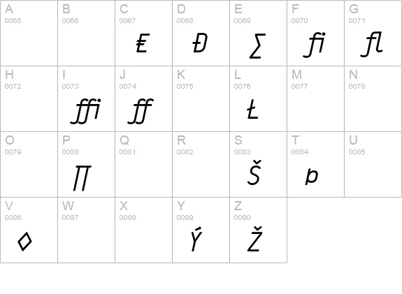 Typestar-NormalItalicExpert uppercase A-Z preview