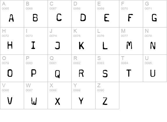 Typewriter - a602 (dead postman 2004) uppercase A-Z preview