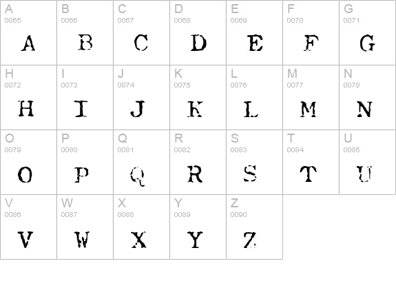 Typewriter-Font (Royal 200) uppercase A-Z preview