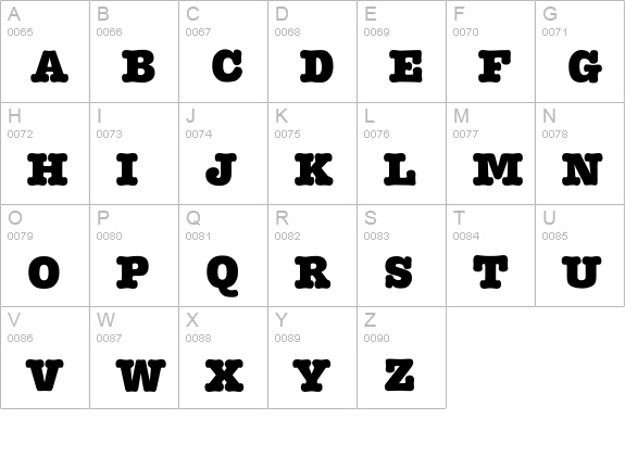 Typewriter-Heavy uppercase A-Z preview