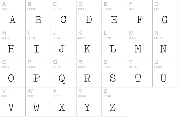 Typewriter-Light uppercase A-Z preview