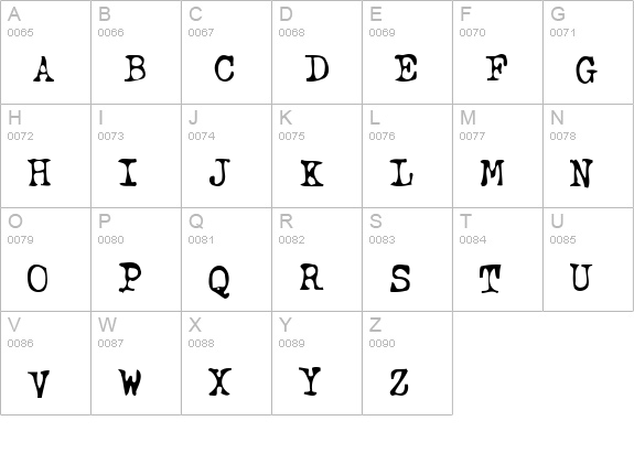 Typewriter Oldstyle uppercase A-Z preview