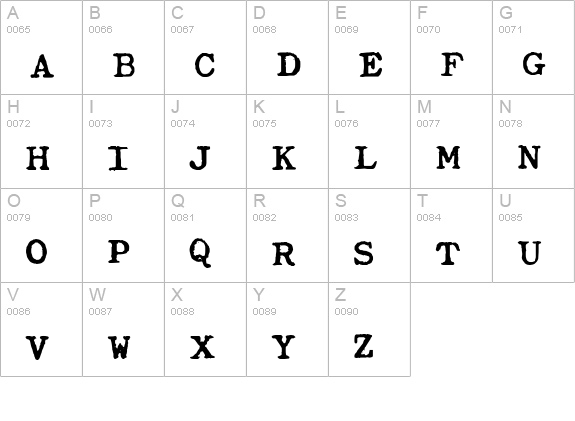 Typewriter Royal 200 uppercase A-Z preview