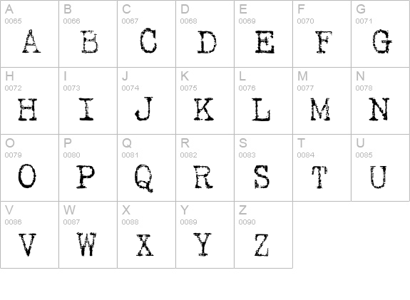 Typewriter2 uppercase A-Z preview