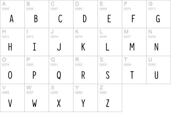 Typewriter_Condensed uppercase A-Z preview