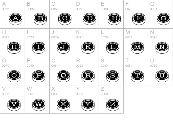 TypewriterKeys uppercase A-Z preview
