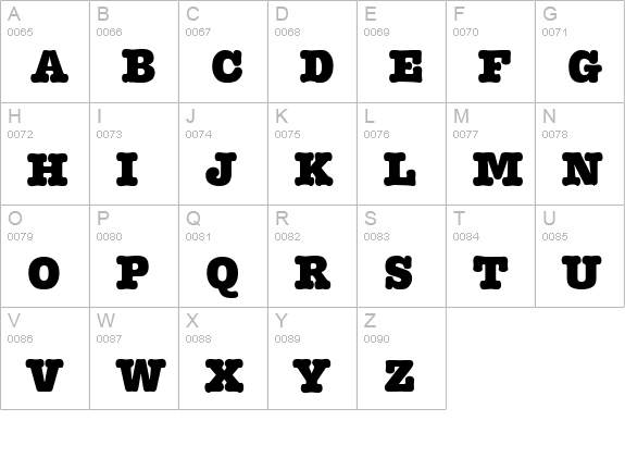 TypewriterSerial-Heavy-Regular uppercase A-Z preview