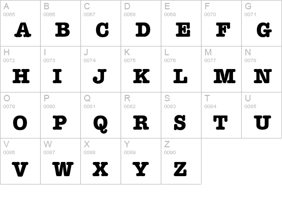 TypewriterSerial-Xbold-Regular uppercase A-Z preview