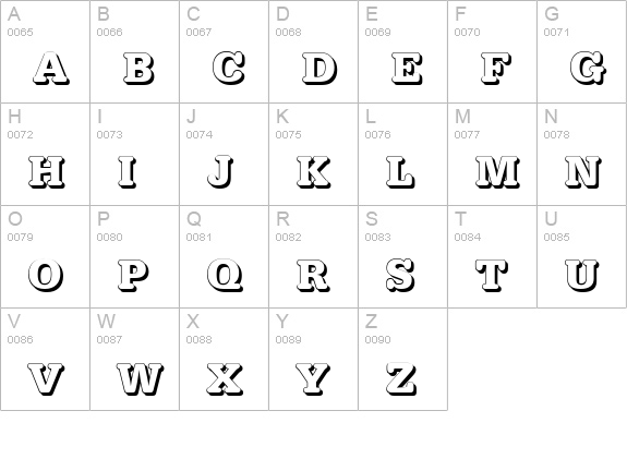 TypewriterSh-Bold uppercase A-Z preview