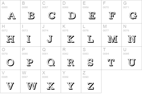 TypewriterSh-Regular uppercase A-Z preview