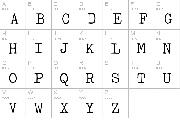 TypewriterType uppercase A-Z preview
