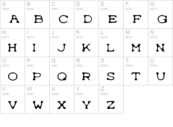 Typewrong uppercase A-Z preview
