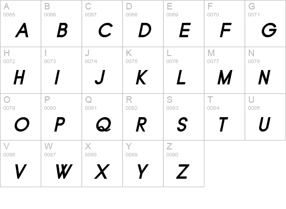 Typo Grotesk Bold Italic uppercase A-Z preview
