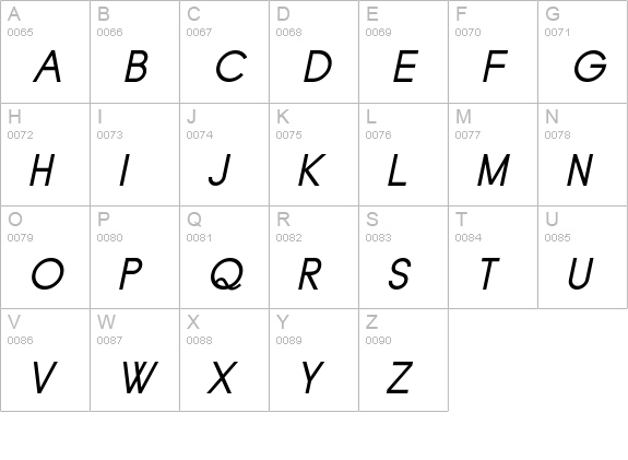 Typo Grotesk Italic uppercase A-Z preview