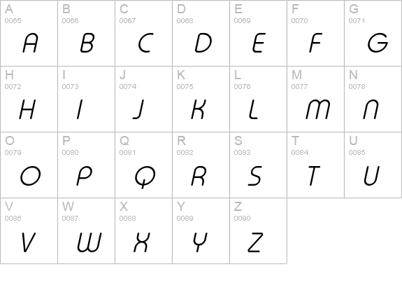 Typo Round Light Italic Demo uppercase A-Z preview