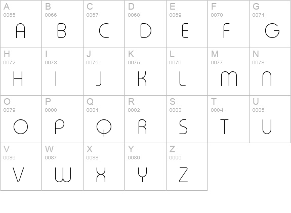 Typo Round Thin Demo uppercase A-Z preview