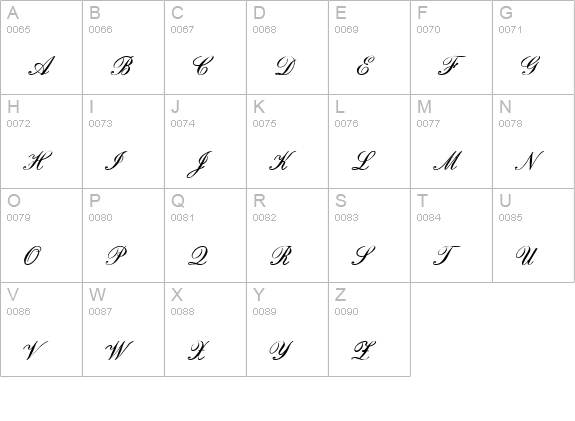 Typo Script HPLHS uppercase A-Z preview