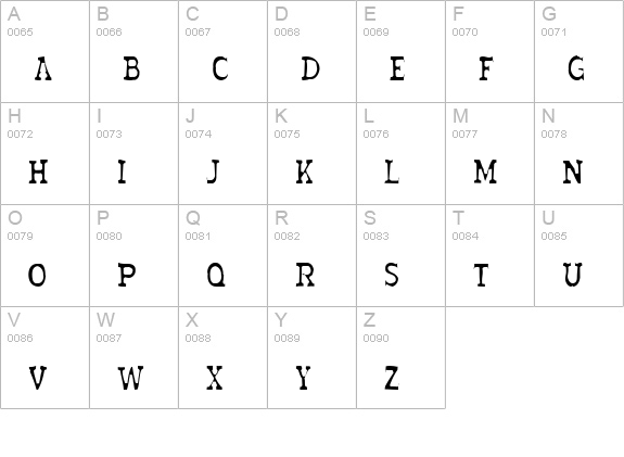 Typodermic Gaunt uppercase A-Z preview