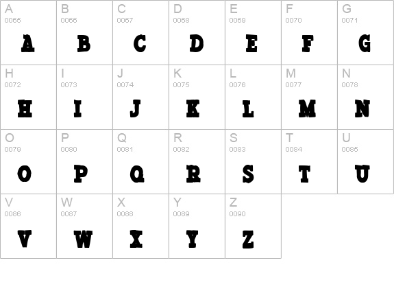 Typodermic Ink uppercase A-Z preview