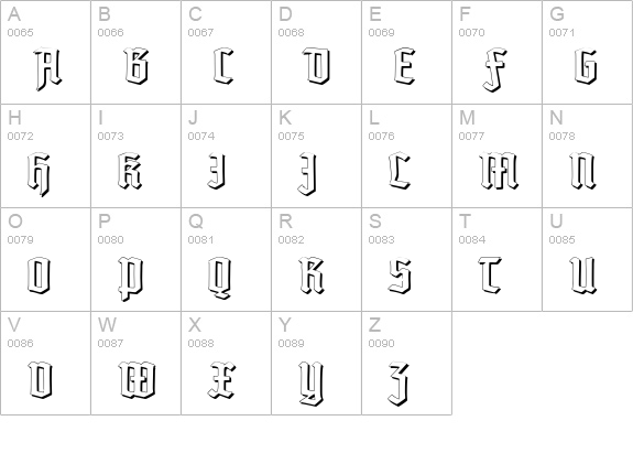 TypographerTextur Schatten uppercase A-Z preview