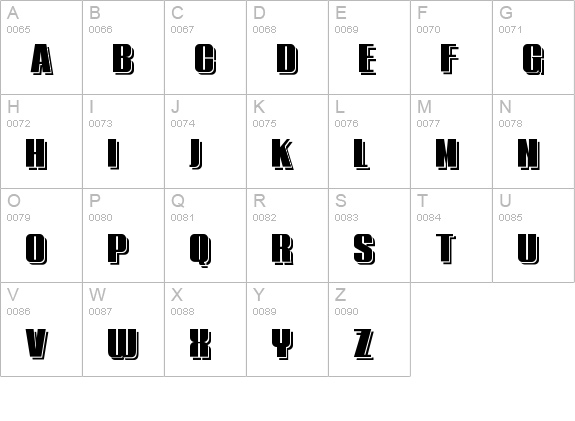 Typoline Demi Shadow uppercase A-Z preview