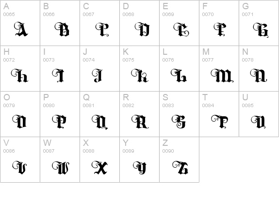 Tyrfing Demo uppercase A-Z preview