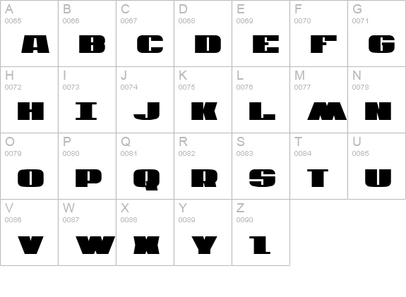 U.S.A. Condensed uppercase A-Z preview