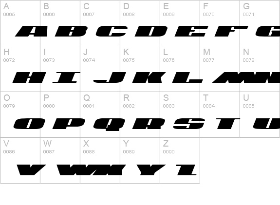 U.S.A. Italic uppercase A-Z preview