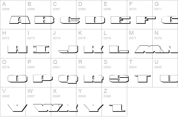 U.S.A. Shadow uppercase A-Z preview