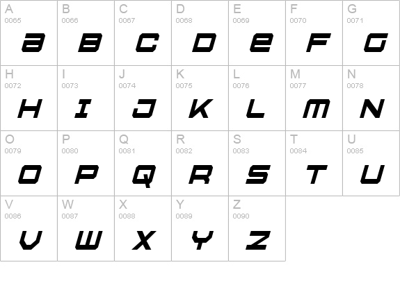 U.S.S. Dallas Condensed Italic uppercase A-Z preview