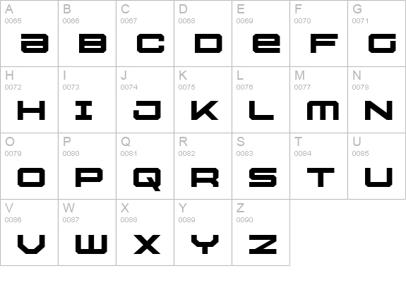 U.S.S. Dallas Expanded uppercase A-Z preview