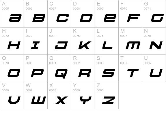 U.S.S. Dallas Expanded Italic uppercase A-Z preview